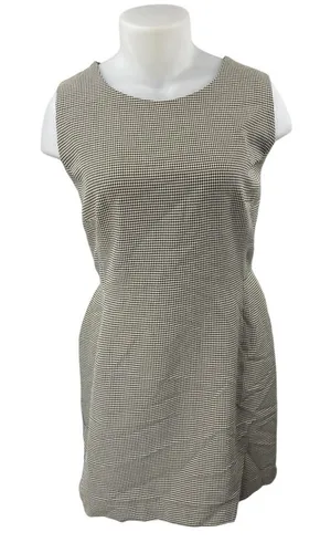 On 34th Black White Houndstooth Gingham Check Sleeveless Mini Shift Dress Sz 18W thumbnail 1