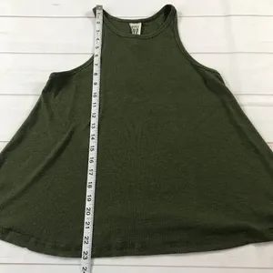 Free People Women Size Small Green Racerback Long Beach Tank Top thumbnail 7