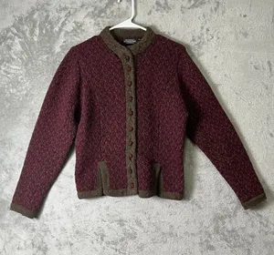 Vintage Fair Isle Wool Cardigan Cottagecore Heritage Folk Knit Autumn Sweater thumbnail 1