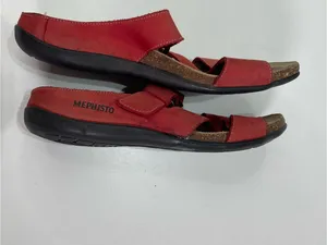 Mephisto Red Leather Buckle Slide Cork Sandals Women 6.5 EU 37 Casual Comfort thumbnail 6