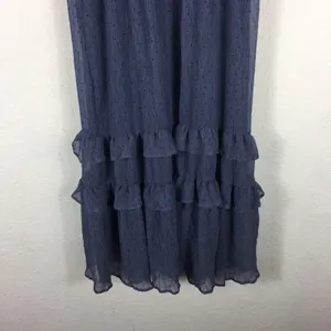 NWT Lulus Know Your Heart Midi Dress Medium Dusty Blue Polka Dot Ruffled thumbnail 14