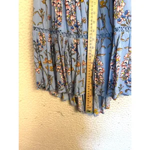 Anthropologie Abel the Label Dress Small Blue Floral Halter Sundress Crochet Cottage Fairy thumbnail 7