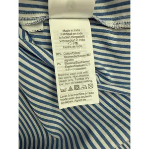 J.Crew Organic Cotton Long Sleeve Ruffleneck Top Stripe Blue Size‎ XS thumbnail 10
