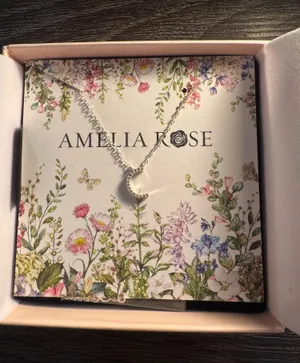 Amelia Rose C initial silver necklace thumbnail 1