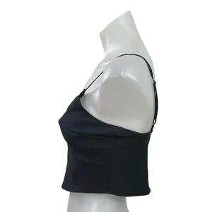 NEW Abercrombie & Fitch Women Black Sleeveless V Neck Cami Tank Crop Top Size S thumbnail 2