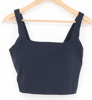 CRZ YOGA Navy Blue Square Neck Longline Sports Bra Crop Top Medium thumbnail 1