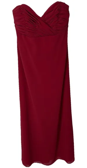 ALFRED SUNG Size 8 Claret Strapless Sweetheart Neckline Formal Cocktail Dress thumbnail 1