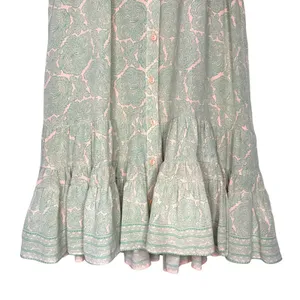 JOIE 100% Silk M Ruffle-Hem Shift Dress Paisley Button Front High Neck Sundress thumbnail 8