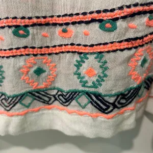 Hayden Los Angeles Open Top Cord Tie Front Embroided Gauze Cover Up XL thumbnail 7