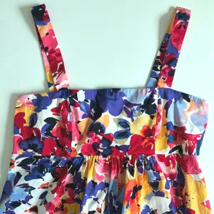 London Times Floral Maxi Dress Womens 12 Multi Color Tiered Smocked Back Pockets thumbnail 5