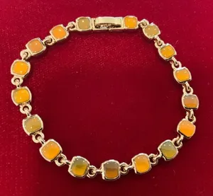 Signed LC Gold Tone Bracelet thumbnail 1