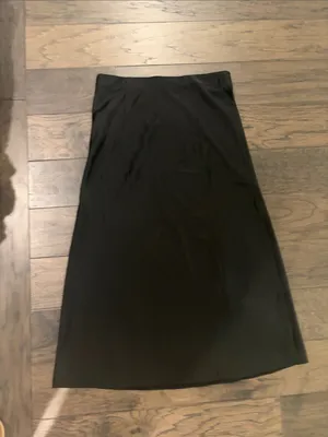 New With Tags JCrew Black Satin Midi Slip Skirt Sz S thumbnail 3
