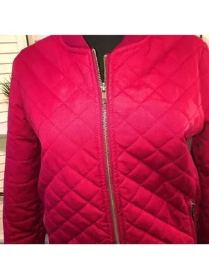 RVCA Bomber jacket oversized burgundy quilted tapestry cotton 90's Y2K grunge punk XS thumbnail 7