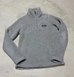 Patagonia Light Gray Quarter-Zip Pile Fleece Pullover XS thumbnail 1
