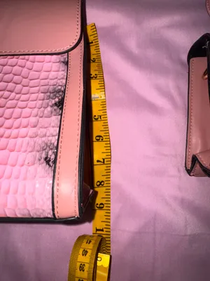 Pink faux leather snake print purse duo thumbnail 3
