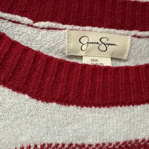 Jessica Simpson | EUC Cotton Red & Cream Let It Snow Holiday Sweater (size XL) thumbnail 8