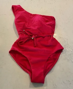 Sea Level Swim Red One-Shoulder Textured Swimsuit Size 4 thumbnail 1