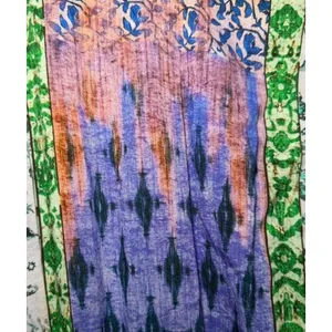 Zara Patchwork Print Maxi Dress‎ Multicolored V-Neck Boho Slit Size M thumbnail 8