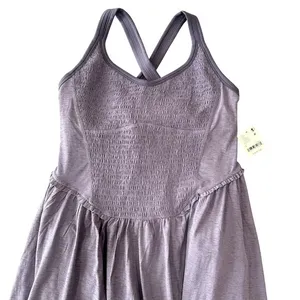 FP Movement Free People Smockin‎ Hot Dress Exercise Dress Graphite Purple NWT thumbnail 9