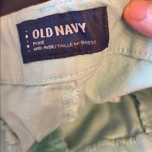 Old Navy Mint Green mid rise  Pixie Pants 12 thumbnail 4