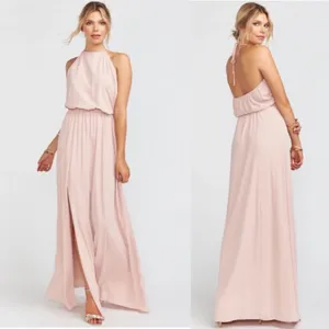 Show Me Your Mumu SMYM Heather halter maxi dress in dusty blush NEW XXS thumbnail 3