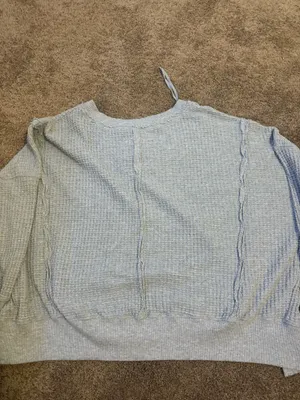 American Eagle Sweatshirt V-Neck Waffle thumbnail 2