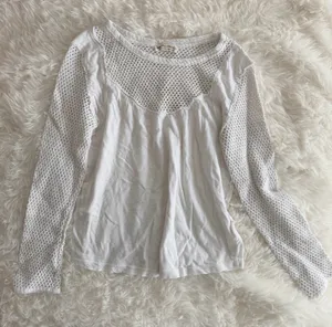 We The Free Crochet Yoke Long Sleeve Top White Size Large thumbnail 1