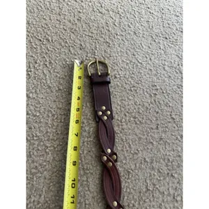 Fossil women's Brown Braided leather Belt Size M thumbnail 6