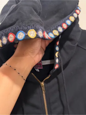 JWLA Johnny Was Zip Hoodie Jacket Embroidered Floral Boho Black Size 1X thumbnail 6