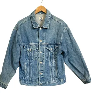 Vintage Disney Channel Mickey Mouse Logo Denim Jean Jacket USA Made Size Medium thumbnail 1