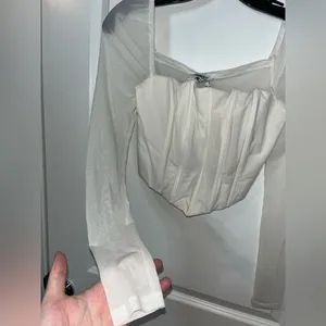 Princess Polly Gypsie Mesh Renaissance Coquette Soft Girl Blouson Corset Top US6 thumbnail 9