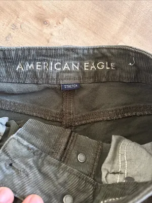 American Eagle Outfitters Corduroy Button-Front Skort in Olive Sz 00 thumbnail 3