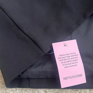 NWT PrettyLittleThing Black Halter Low Back Woven Trim Detail Mini Dress Size 8 thumbnail 8