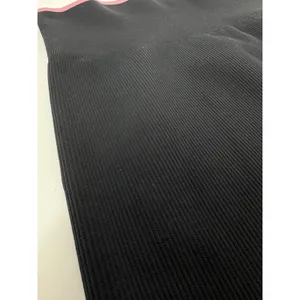 Outdoor Voices Seamless Ribbed Leggings Black Pink Logo High Waist‎ Medium thumbnail 7