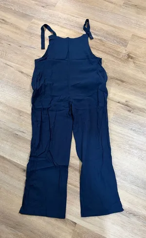 Women's Navy button Shoulder Jumpsuit Overalls thumbnail 1
