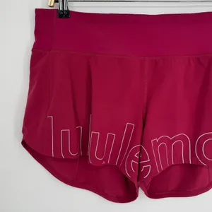 Lululemon Speed Up Mid-Rise Lined Short 4" Size 10 Pomegranate Silver Reflective thumbnail 5