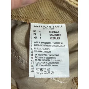 American Eagle Mom Straight Jean Tan Corduroy High Waisted Pants Womens Size 6 R thumbnail 5