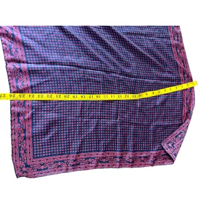 70's vintage geometric foulard square neck scarf bandana silk navy red wrap thumbnail 5
