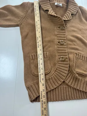 FDJ French Dressing Cardigan Women L Brown Shawl Collar Chunky Knit Button Front thumbnail 7