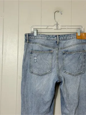 Avec Les Filles Distressed High Rise Jeans Light Wash Size 30 thumbnail 8