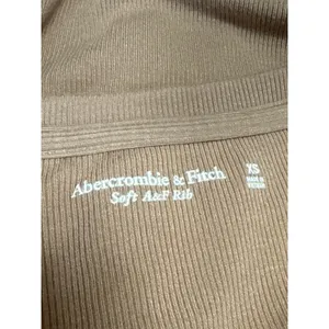 Abercrombie & Fitch Womens Brown Ribbed Knit Long Sleeve Button Up Blouse Top XS thumbnail 4