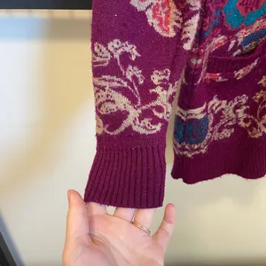 Vintage women’s heavy‎ knit sweater — medium Purple thumbnail 2