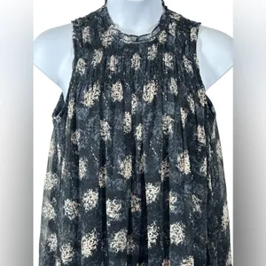 Joie Ruffle Neck Printed Mini Dress | Navy Tan | Medium thumbnail 7