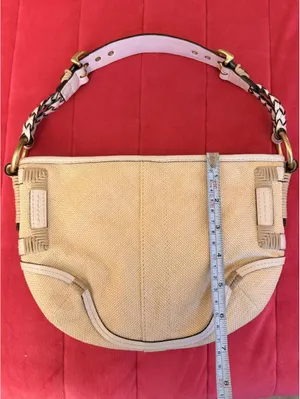 Vintage Coach Soho Angora Straw Hobo Bag 2005 thumbnail 7