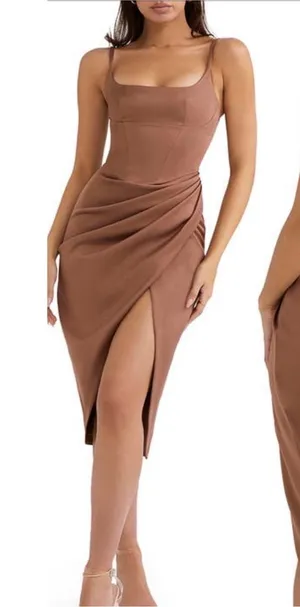 House Of CB Bianca‎ Dress in Mocha size XS NWOT thumbnail 1