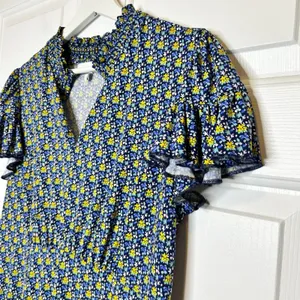 Lark & Ro Floral Print Ruffle Neck Short Sleeve Dress Size‎ 14 thumbnail 2