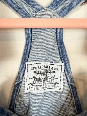 Levi’s Vintage Denim Overalls Straight Leg File Away Size Small thumbnail 10
