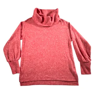 Maeve Anthropologie Cowl Neck Top Women Small Coral Puff Sleeve Sweater thumbnail 2