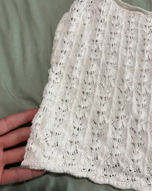 Aritzia Wilfred Gemma White Crochet Tank thumbnail 4