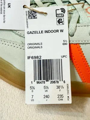 NWT Adidas Gazelle Indoor Linen Green Solar Orange Size 7 thumbnail 11